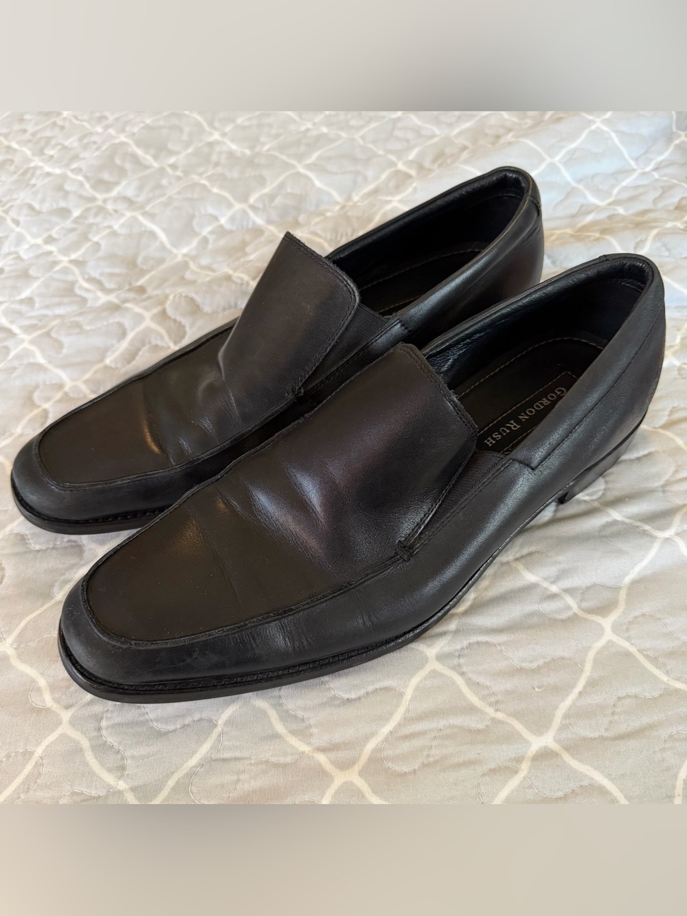 Gordon Rush Men’s Black Leather Slip-On Loafers Size 9.5
